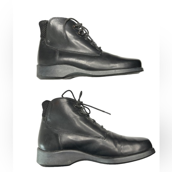 LL Bean Black Smooth Leather Lace-Up Combat Ankle Boots Sz 6.5 Made in Portugal - Picture 9 of 13